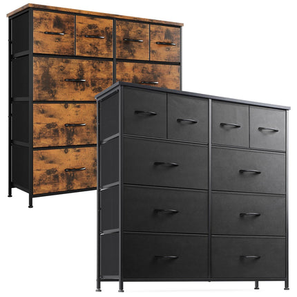 Fabric Chest of Drawer 10 Drawers Dresser Steel Frame Wardrobe Storage Organizer
