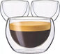3 Pack 150ML Double Wall Thermo Insulated Glass Coffee Espresso Cups, 5 Ounce