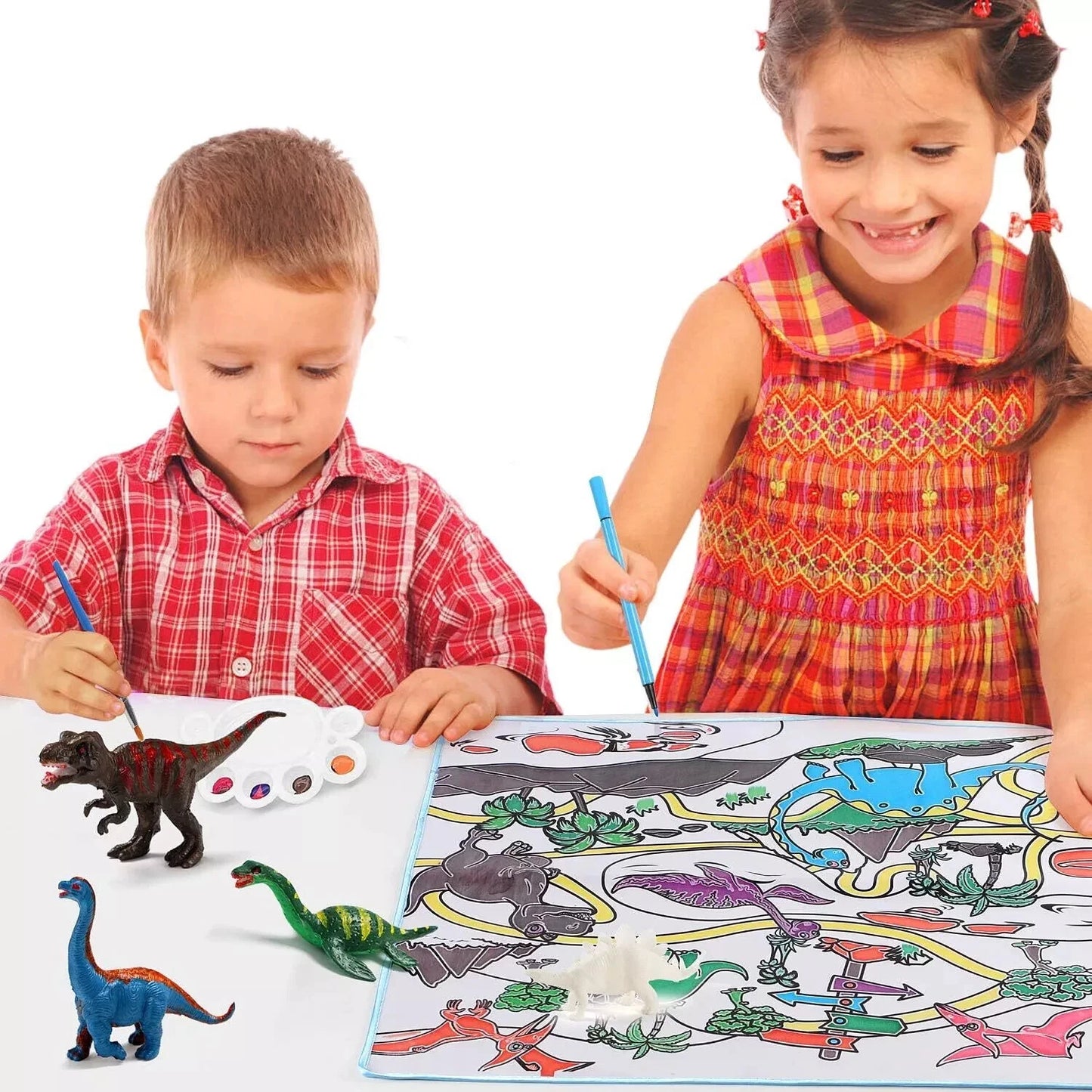 Paint Your Own Dinosaur Figurines Toys with Mat DIY Figurines Arts Crafts 3D